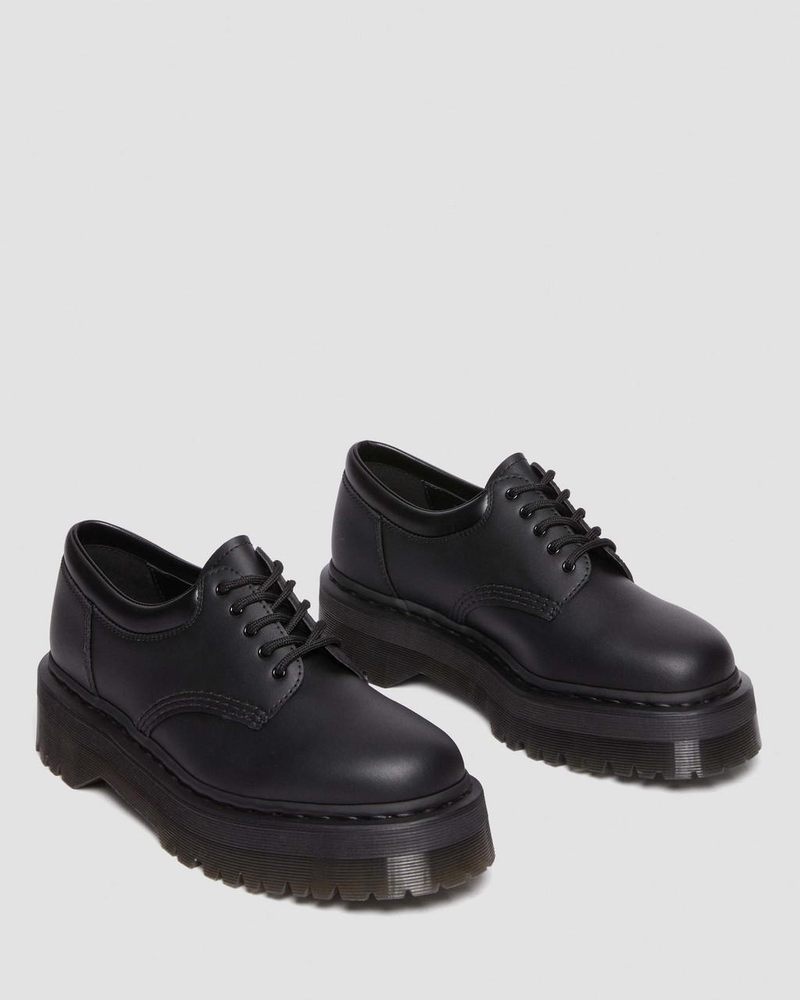 Dr Martin Martens Vegan 8053 Felix Platform Casual Shoes (Felix Rub Off) Platforms Black | SH67-K4JY