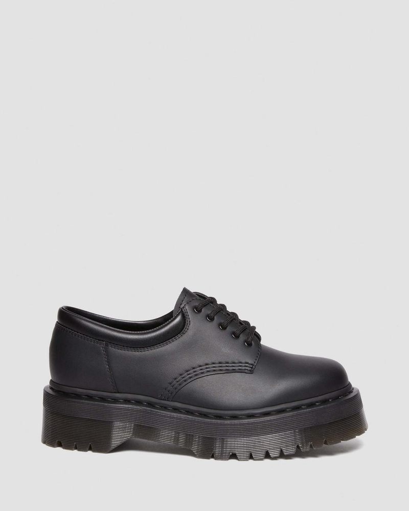 Dr Martin Martens Vegan 8053 Felix Platform Casual Shoes (Felix Rub Off) Platforms Black | SH67-K4JY