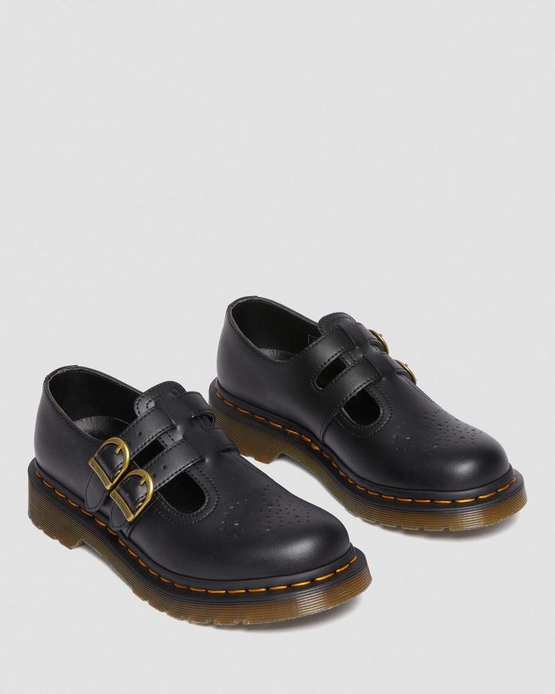 Dr Martin Martens Vegan 8065 Felix Mary Jane Shoes (Felix Rub Off) Shoes Black | VA08-M0WL