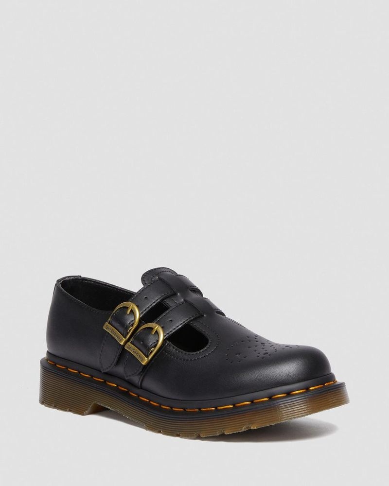 Dr Martin Martens Vegan 8065 Felix Mary Jane Shoes (Felix Rub Off) Shoes Black | VA08-M0WL