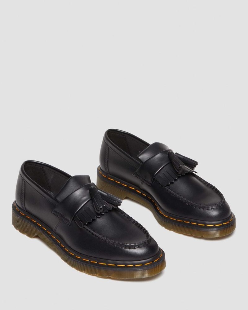 Dr Martin Martens Vegan Adrian Felix Tassel Loafers (Felix Rub Off) Shoes Black | FF12-E6PB