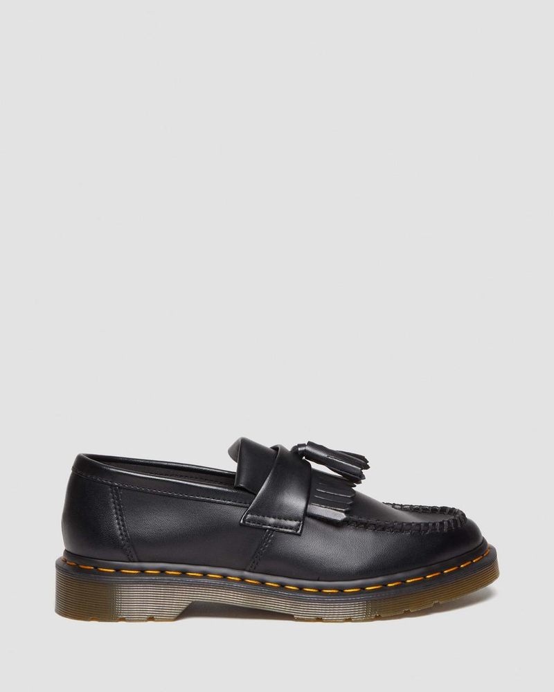 Dr Martin Martens Vegan Adrian Felix Tassel Loafers (Felix Rub Off) Shoes Black | FF12-E6PB