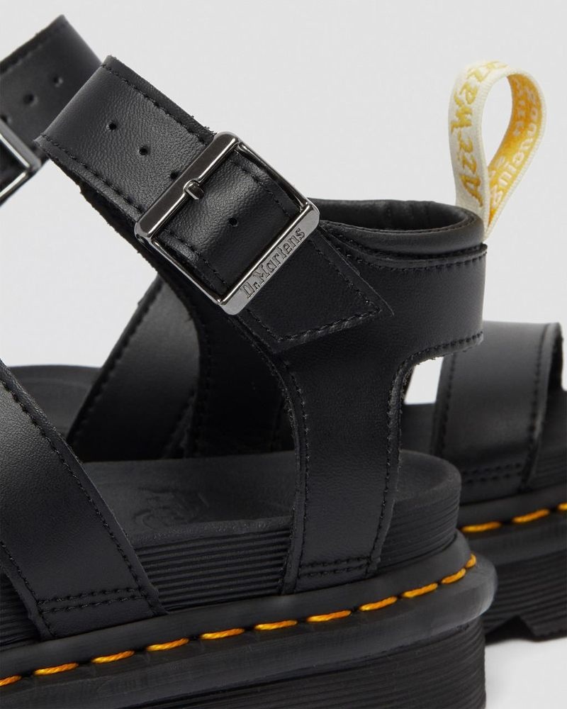 Dr Martin Martens Vegan Blaire - Felix Gladiator Sandals (Felix Rub Off) Platforms Sandals Black | IZ85-Z7BP