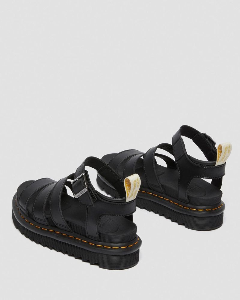 Dr Martin Martens Vegan Blaire - Felix Gladiator Sandals (Felix Rub Off) Platforms Sandals Black | IZ85-Z7BP