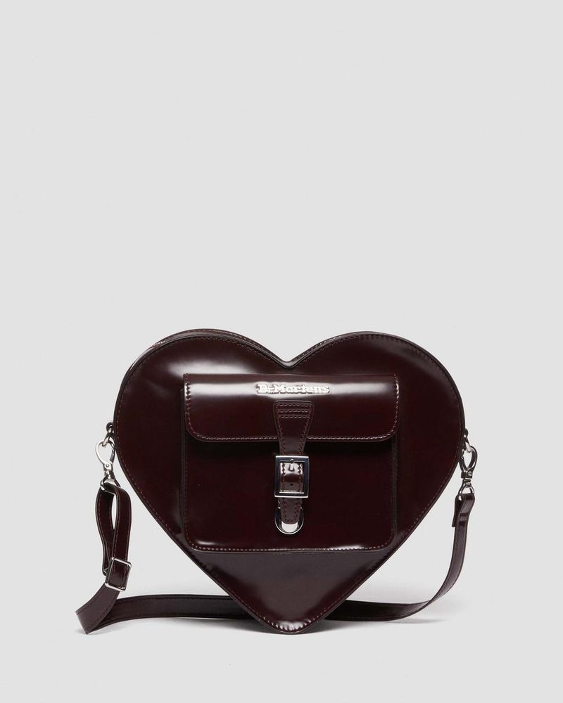 Dr Martin Martens Vegan Heart Shaped Backpack (Oxford Rub Off) Bags & Backpacks Cherry Red | BR27-N3IK