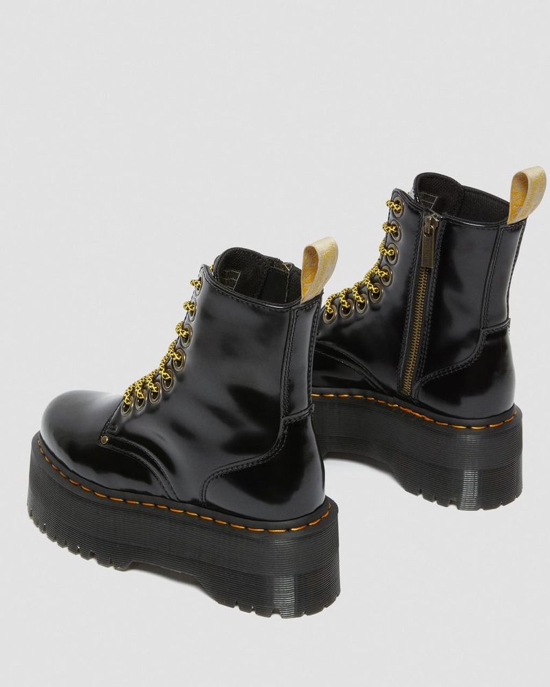 Dr Martin Martens Vegan Jadon Boot Max Platforms (Oxford) Platforms Boots Black | SR33-N3VA