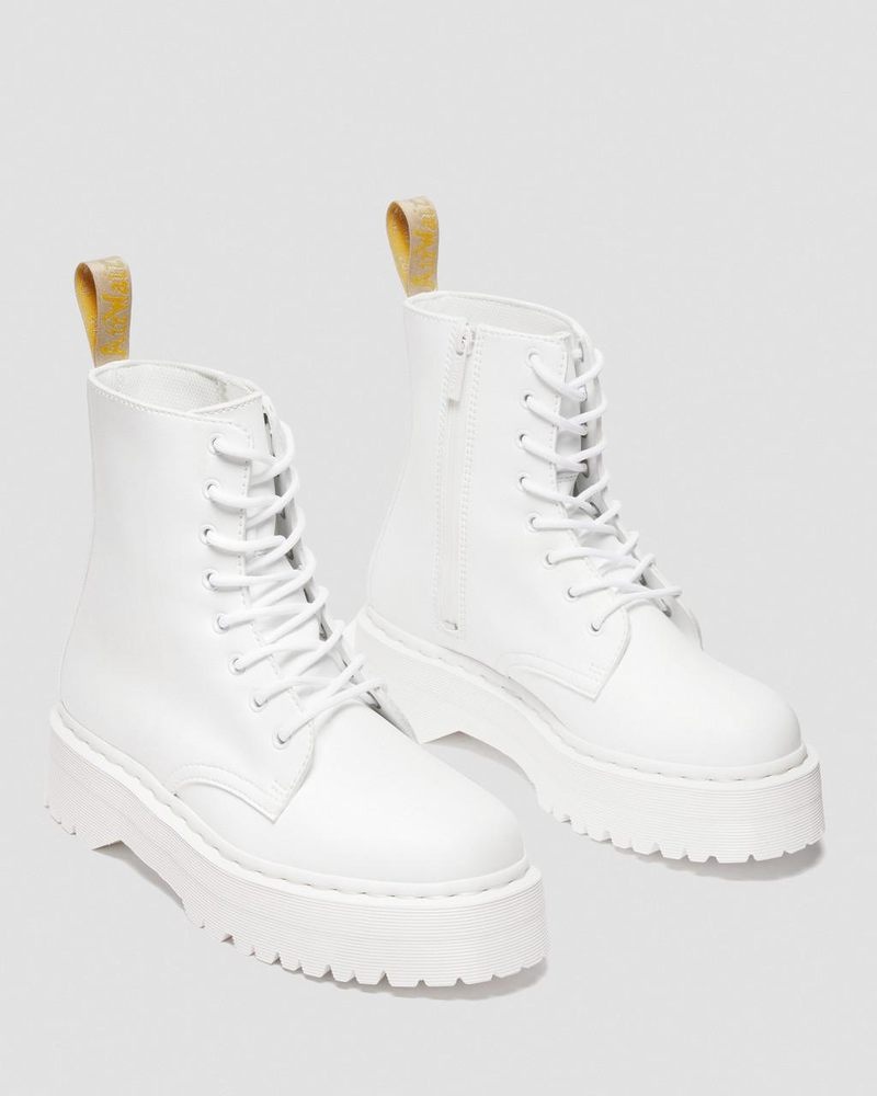 Dr Martin Martens Vegan Jadon II Boot Kemble Mono Platforms (Kemble) Platforms Boots White | ON57-K9XF