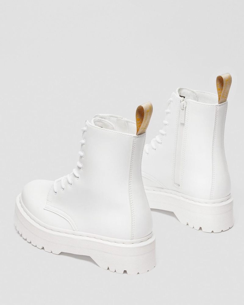 Dr Martin Martens Vegan Jadon II Boot Kemble Mono Platforms (Kemble) Platforms Boots White | ON57-K9XF