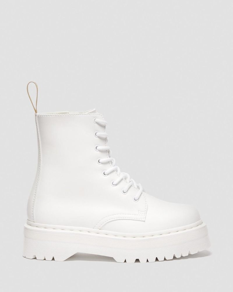 Dr Martin Martens Vegan Jadon II Boot Kemble Mono Platforms (Kemble) Platforms Boots White | ON57-K9XF