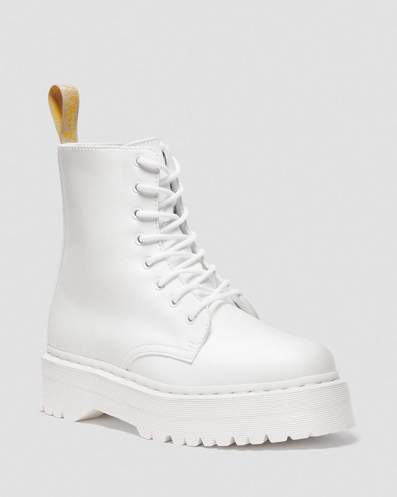 Dr Martin Martens Vegan Jadon II Boot Kemble Mono Platforms (Kemble) Platforms Boots White | ON57-K9XF