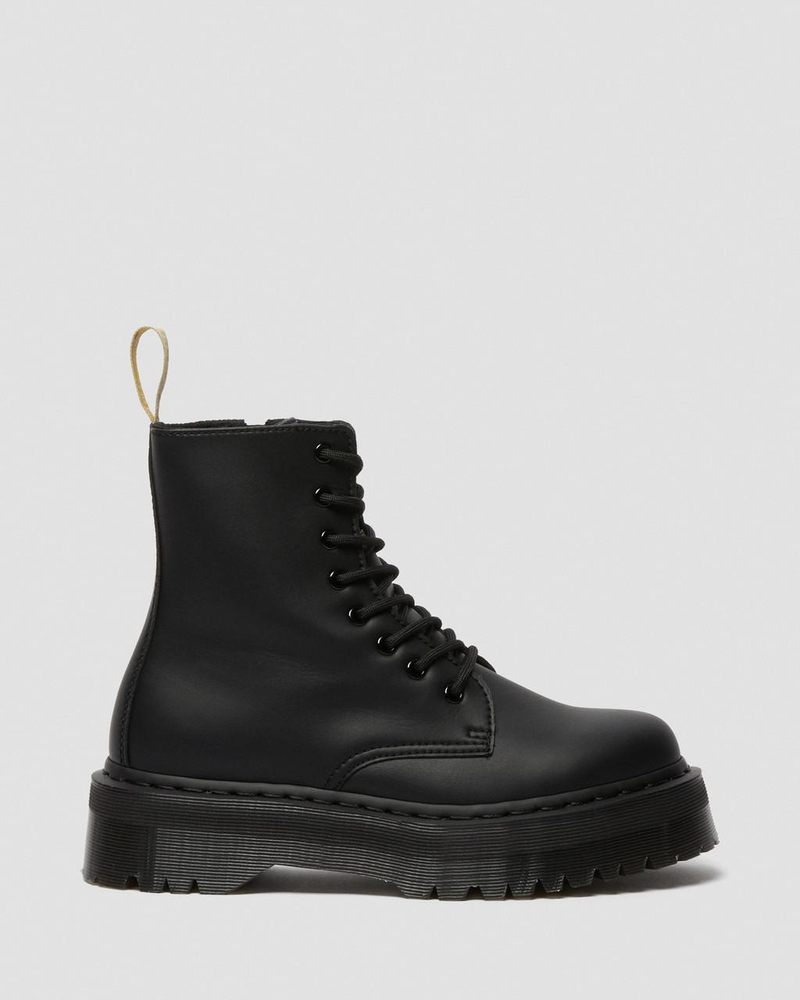 Dr Martin Martens Vegan Jadon II Boot Mono Platforms (Felix Rub Off) Platforms Boots Black | HN04-K2OZ