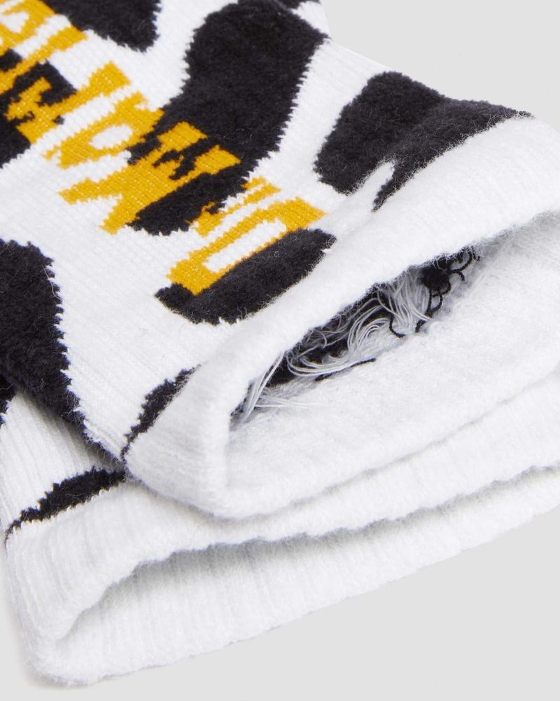 Dr Martin Martens Vertical Logo Cow Print Cotton Blend Socks (Cotton Blend) Socks Black+White | JN44-Z7AN