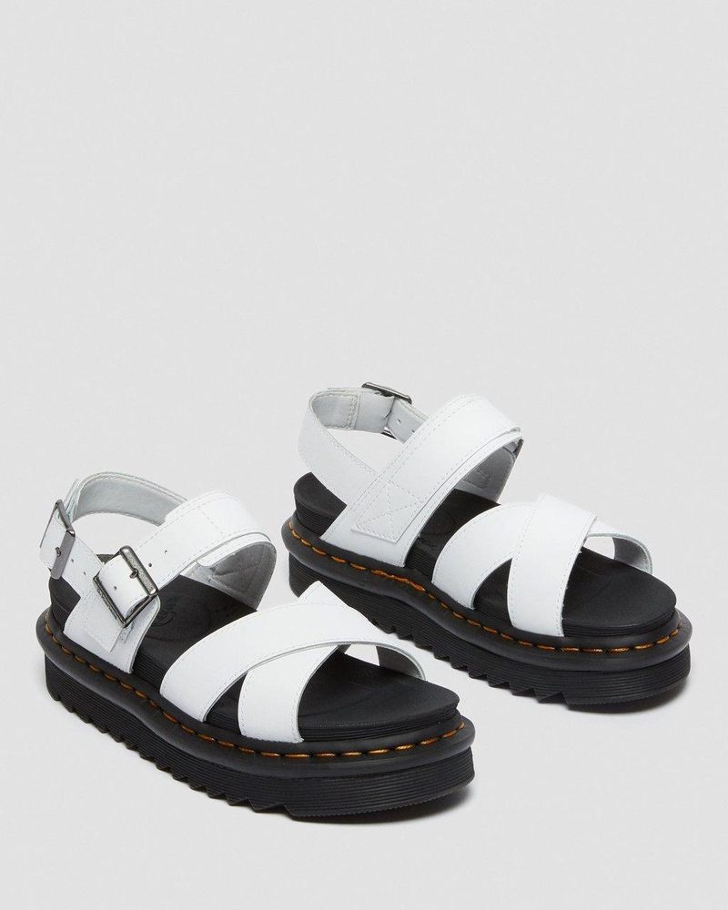 Dr Martin Martens Voss II - Leather Strap Sandals (Hydro Leather) Platforms Sandals White | MG08-P4WB