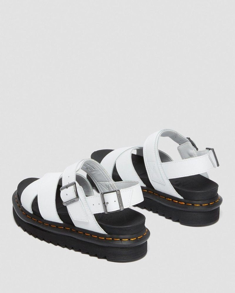 Dr Martin Martens Voss II - Leather Strap Sandals (Hydro Leather) Platforms Sandals White | MG08-P4WB