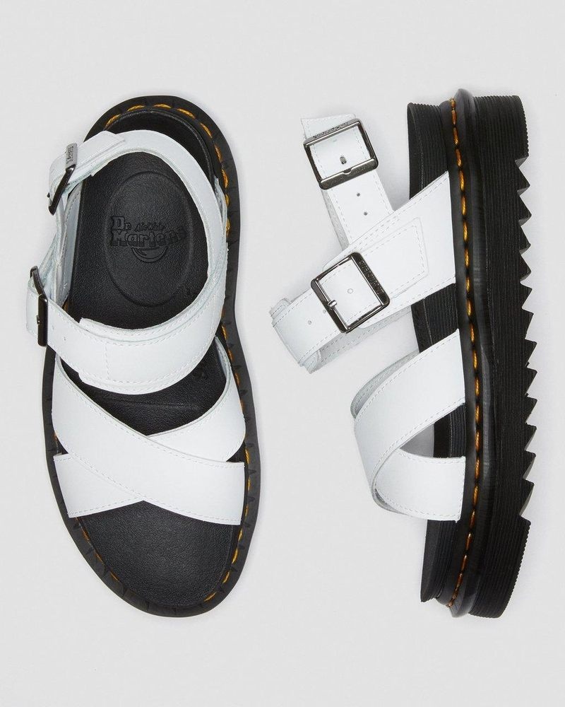 Dr Martin Martens Voss II - Leather Strap Sandals (Hydro Leather) Platforms Sandals White | MG08-P4WB