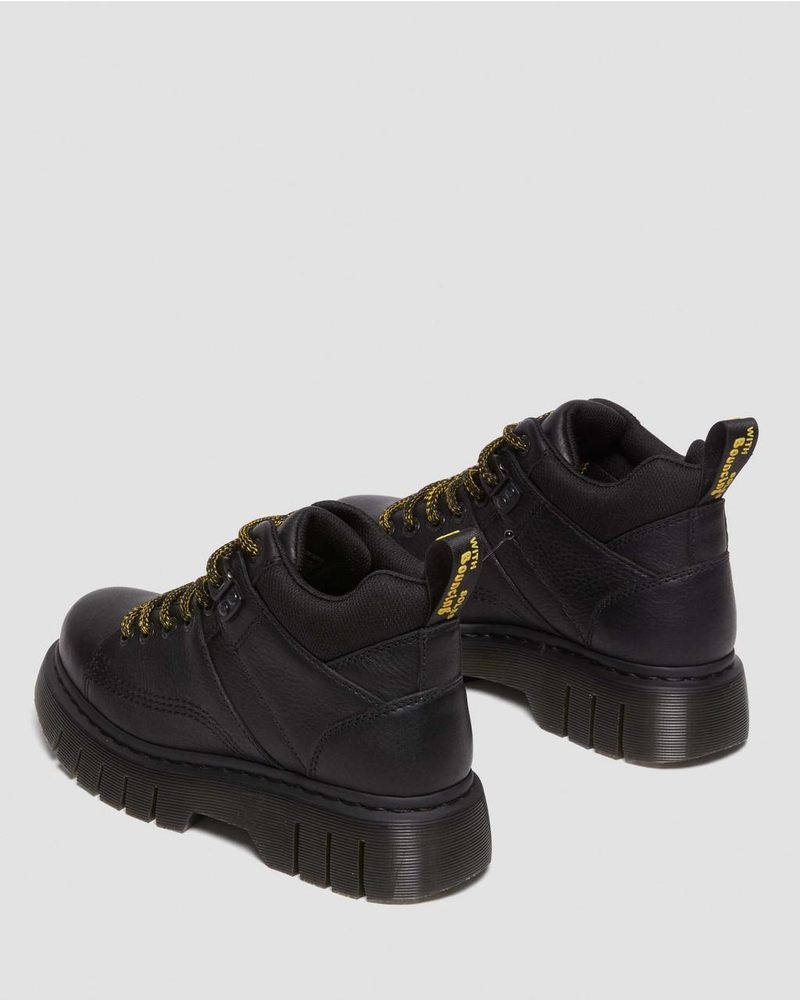 Dr Martin Martens Woodard Grizzly Leather Low Casual Boots (Grizzly) Platforms Boots Black | CU49-J9UU