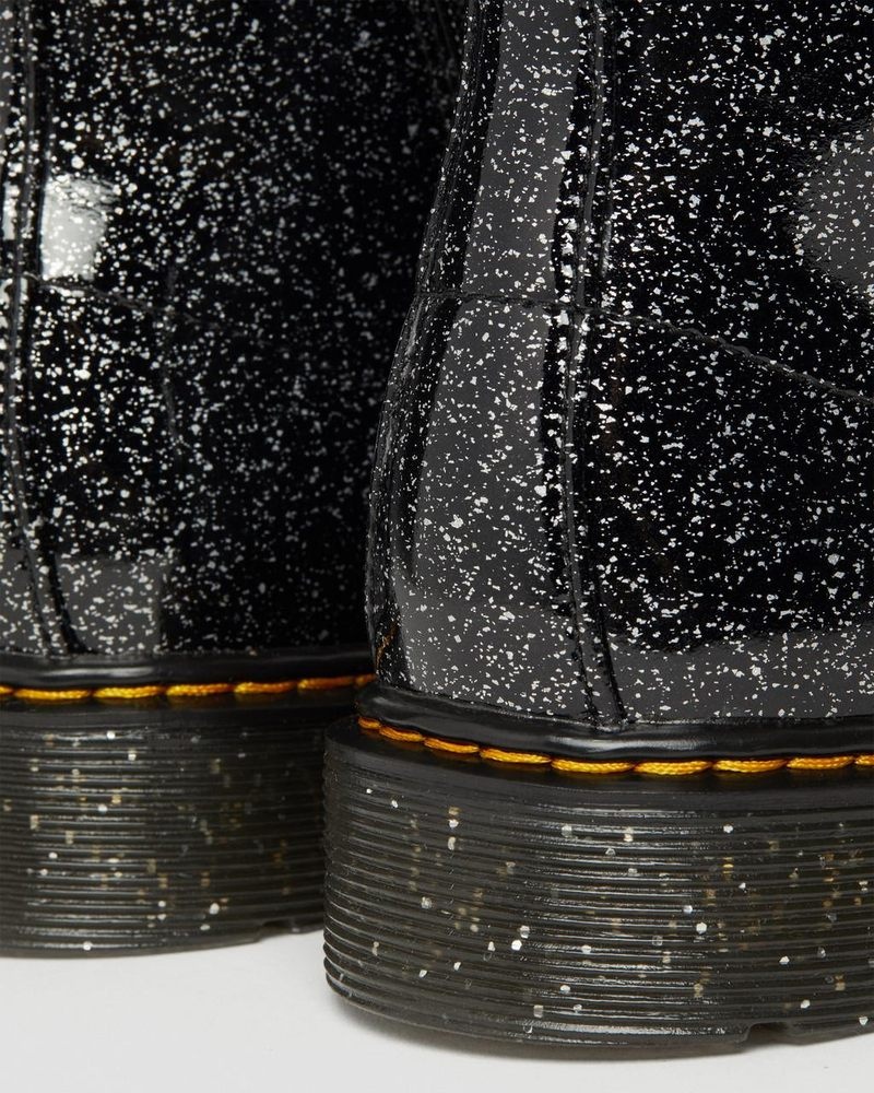 Dr Martin Martens Youth 1460 Glitter Lace Up Boots (Cosmic Glitter) Boots Black | GW27-U8HE