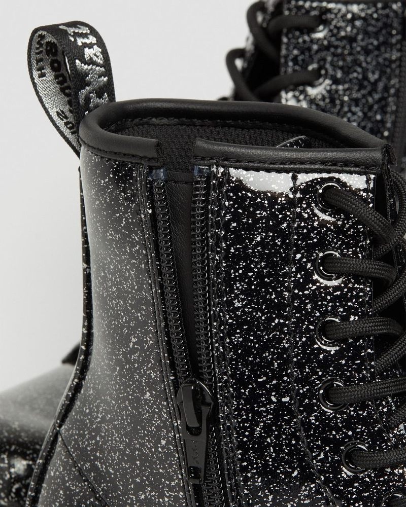 Dr Martin Martens Youth 1460 Glitter Lace Up Boots (Cosmic Glitter) Boots Black | GW27-U8HE