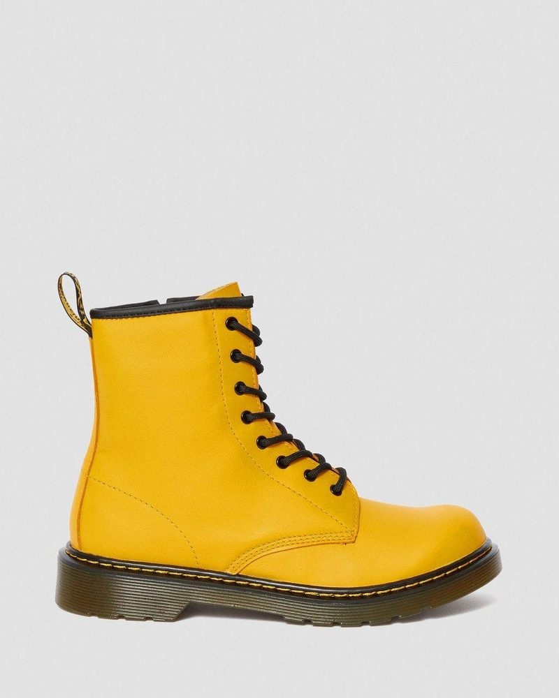 Dr Martin Martens Youth 1460 Leather Lace Up Boots (Romario) Boots Yellow | HC47-H3PS