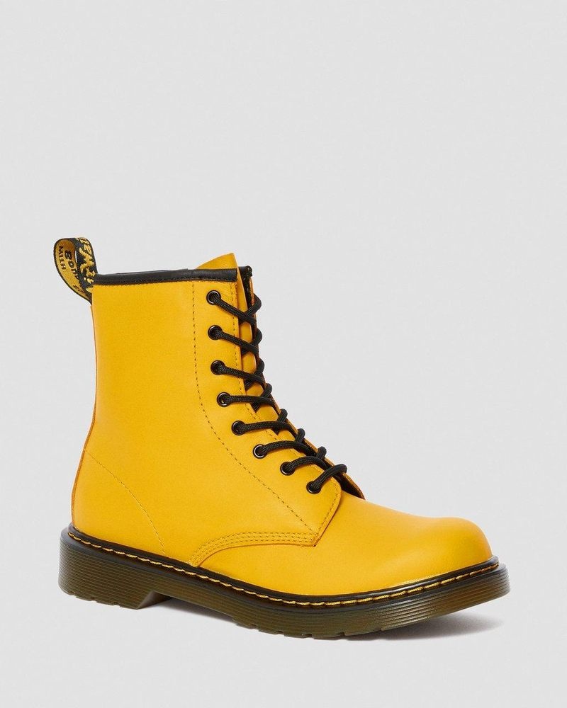 Dr Martin Martens Youth 1460 Leather Lace Up Boots (Romario) Boots Yellow | HC47-H3PS