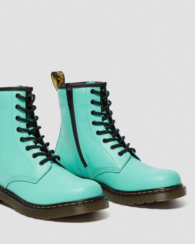 Dr Martin Martens Youth 1460 Leather Lace Up Boots (Romario) Boots Peppermint Green | AA55-F3UE