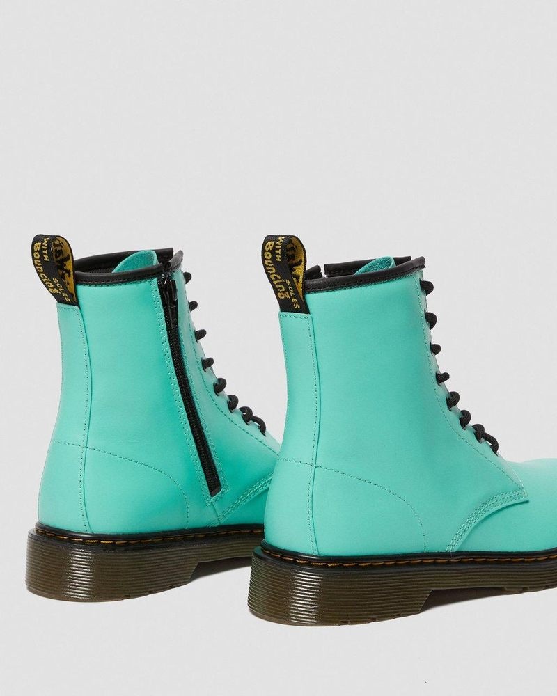 Dr Martin Martens Youth 1460 Leather Lace Up Boots (Romario) Boots Peppermint Green | AA55-F3UE