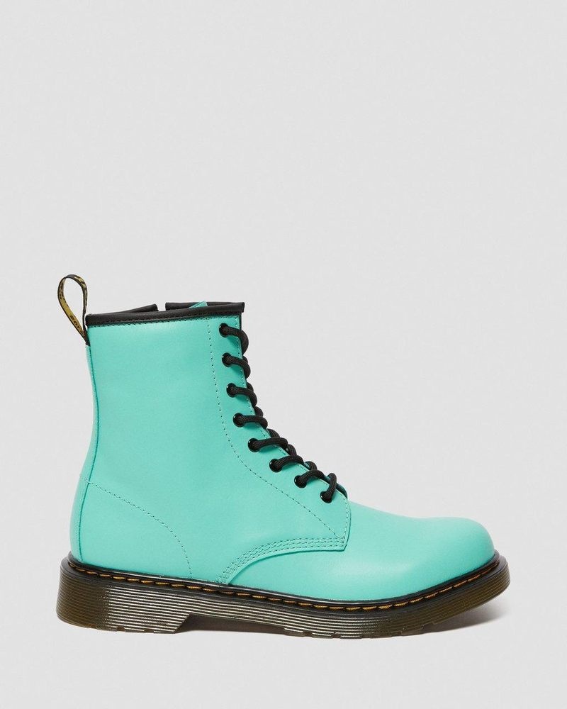 Dr Martin Martens Youth 1460 Leather Lace Up Boots (Romario) Boots Peppermint Green | AA55-F3UE