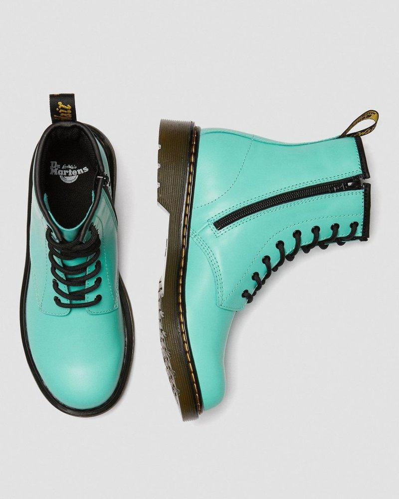 Dr Martin Martens Youth 1460 Leather Lace Up Boots (Romario) Boots Peppermint Green | AA55-F3UE