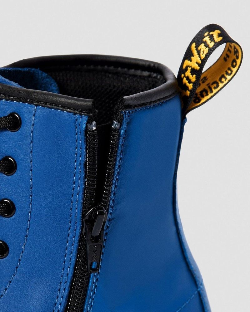 Dr Martin Martens Youth 1460 Leather Lace Up Boots (Romario) Boots Blue | PO36-H1ZD