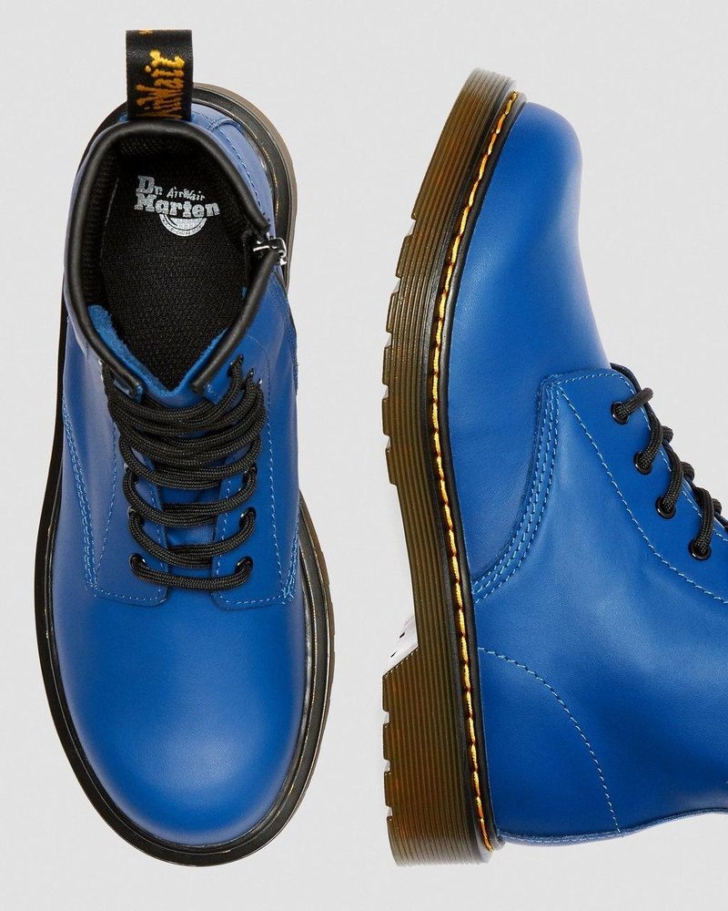 Dr Martin Martens Youth 1460 Leather Lace Up Boots (Romario) Boots Blue | PO36-H1ZD