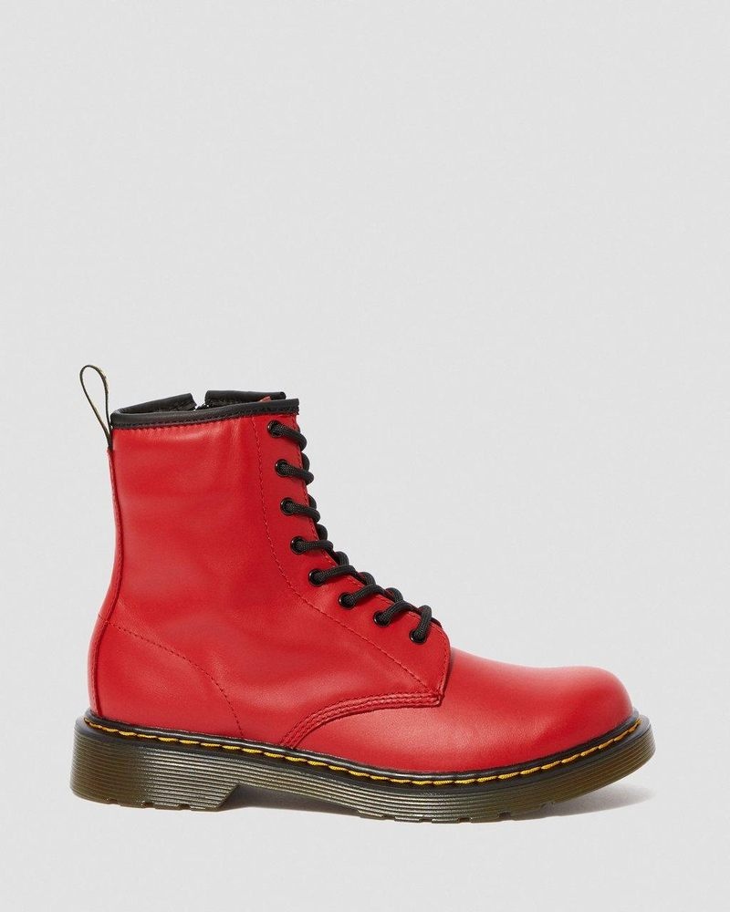 Dr Martin Martens Youth 1460 Leather Lace Up Boots (Romario) Boots Red | NU71-X7VQ