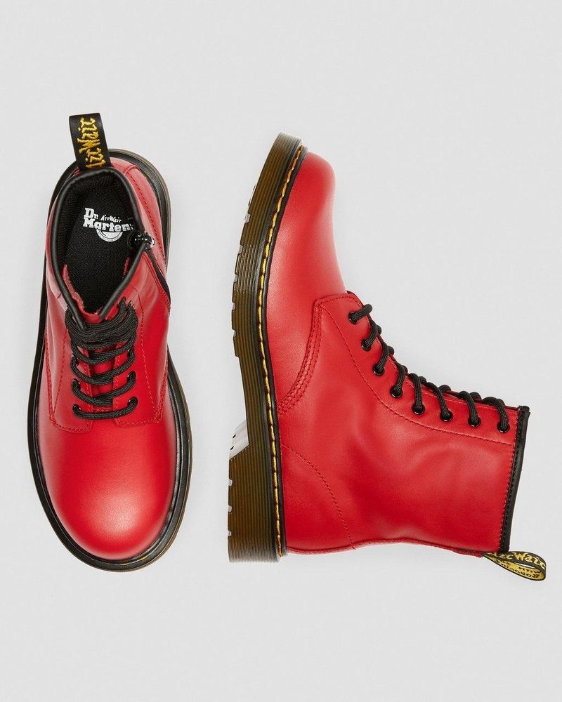 Dr Martin Martens Youth 1460 Leather Lace Up Boots (Romario) Boots Red | NU71-X7VQ