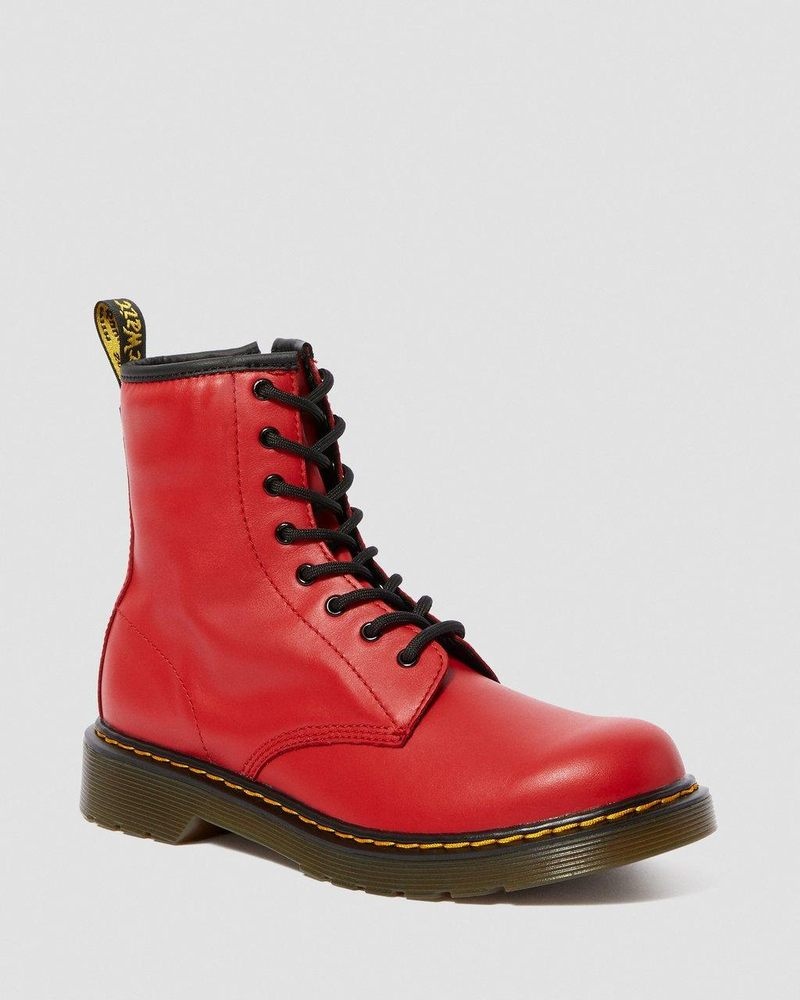 Dr Martin Martens Youth 1460 Leather Lace Up Boots (Romario) Boots Red | NU71-X7VQ