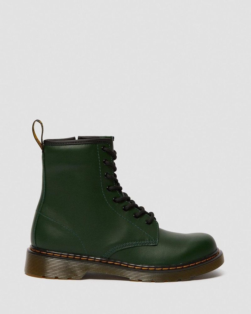 Dr Martin Martens Youth 1460 Leather Lace Up Boots (Romario) Boots Green | ZL72-D6SJ