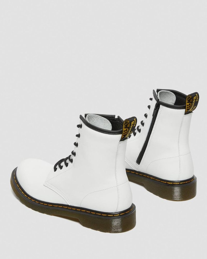 Dr Martin Martens Youth 1460 Leather Lace Up Boots (Romario) Boots White | NC41-B4TB