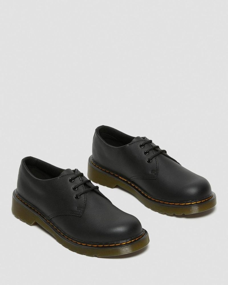 Dr Martin Martens Youth 1461 Softy T Leather Shoes (Softy T) Shoes Black | RV15-I9IY