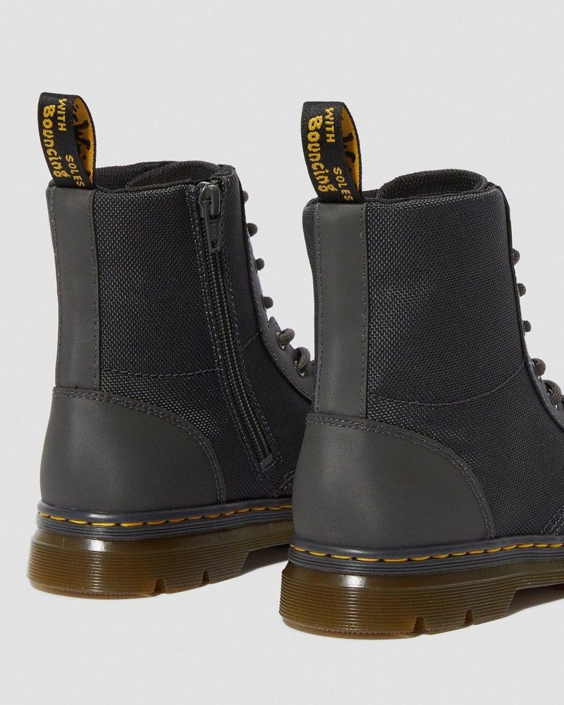 Dr Martin Martens Youth Combs Extra Tough Poly Casual Boots (Extra Tough 50/50+Rubbery) Boots Charcoal | GH52-J6NA