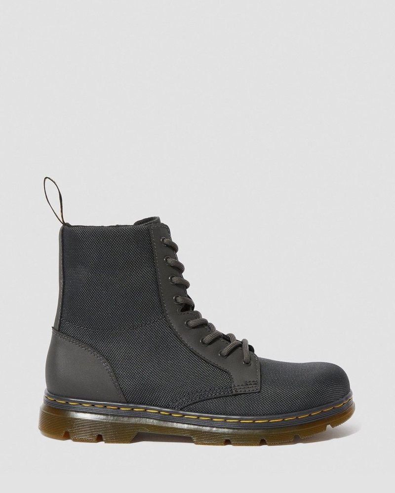 Dr Martin Martens Youth Combs Extra Tough Poly Casual Boots (Extra Tough 50/50+Rubbery) Boots Charcoal | GH52-J6NA