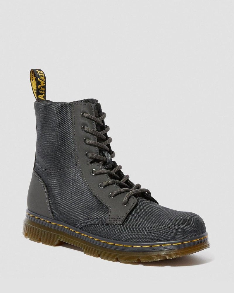 Dr Martin Martens Youth Combs Extra Tough Poly Casual Boots (Extra Tough 50/50+Rubbery) Boots Charcoal | GH52-J6NA