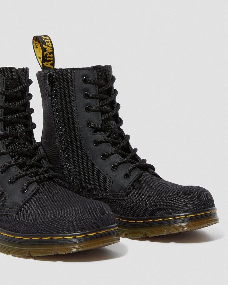 Dr Martin Martens Youth Combs Extra Tough Poly Casual Boots (Extra Tough 50/50+Rubbery) Boots Black | HK10-T3FD