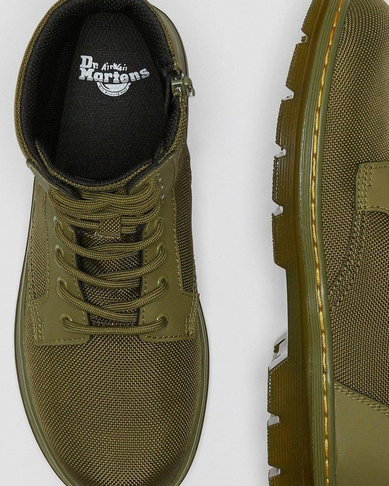 Dr Martin Martens Youth Combs Extra Tough Poly Casual Boots (Extra Tough 50/50+Rubbery) Boots Olive | LT23-I3JB