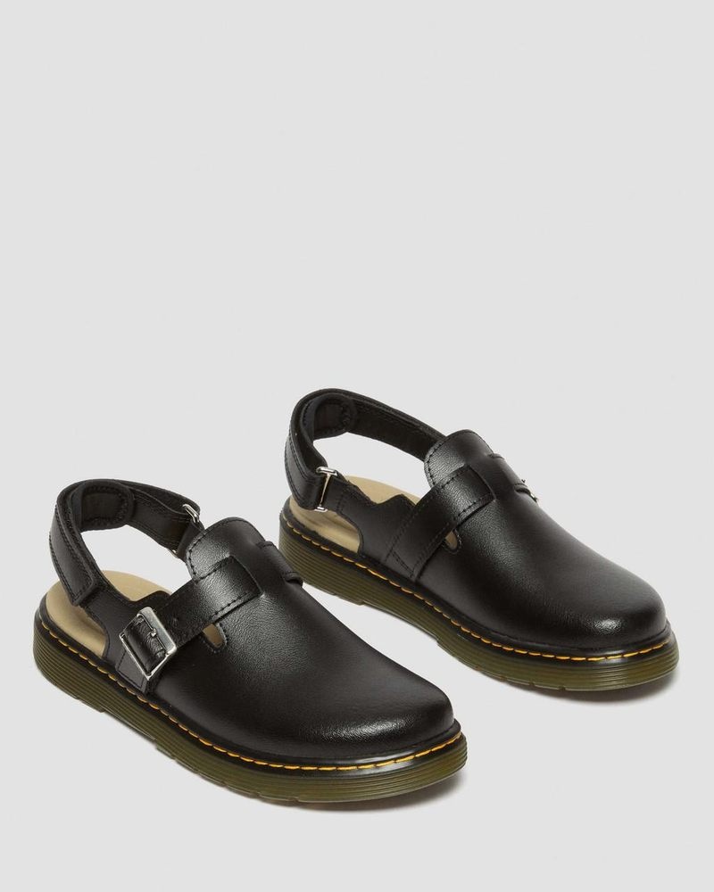 Dr Martin Martens Youth Jorgie Leather Slingback Mules (T Lamper) Sandals Black | LL10-J9EI