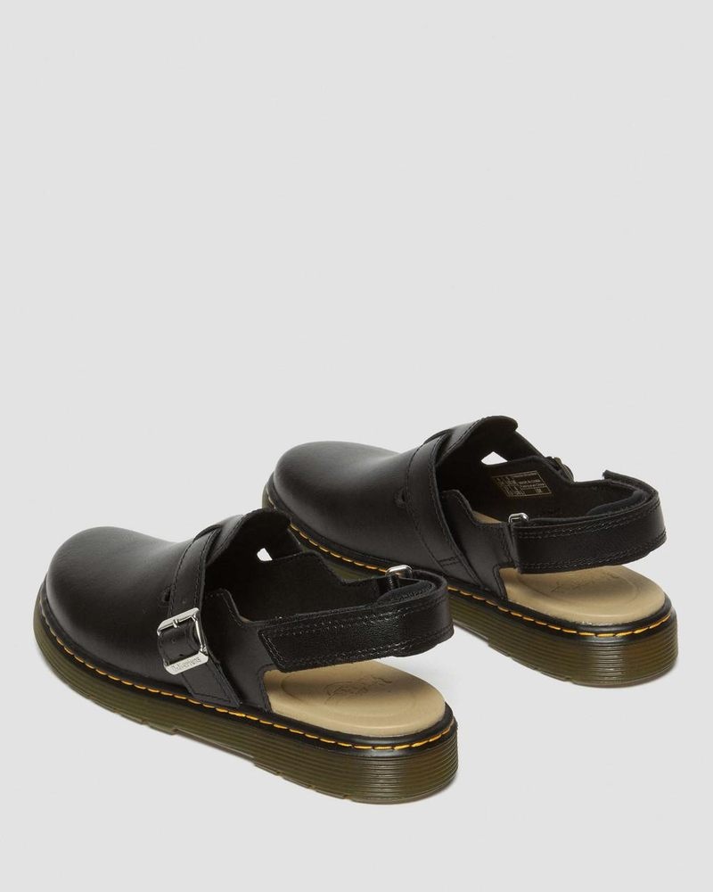 Dr Martin Martens Youth Jorgie Leather Slingback Mules (T Lamper) Sandals Black | LL10-J9EI