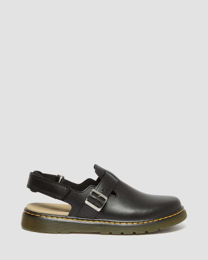 Dr Martin Martens Youth Jorgie Leather Slingback Mules (T Lamper) Sandals Black | LL10-J9EI