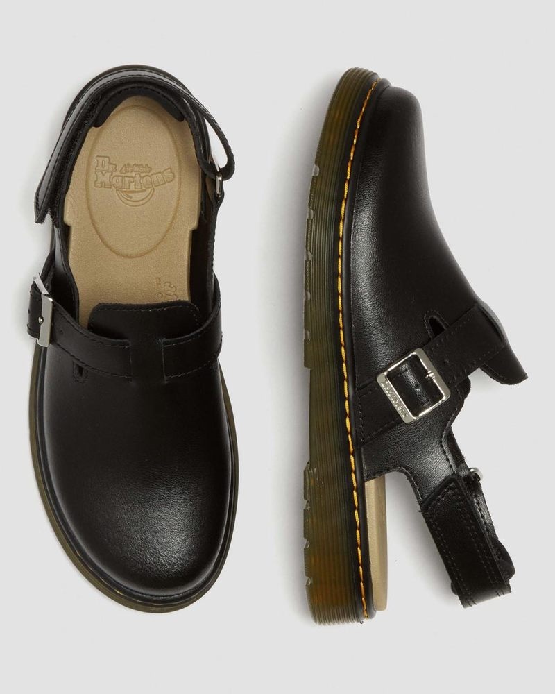 Dr Martin Martens Youth Jorgie Leather Slingback Mules (T Lamper) Sandals Black | LL10-J9EI