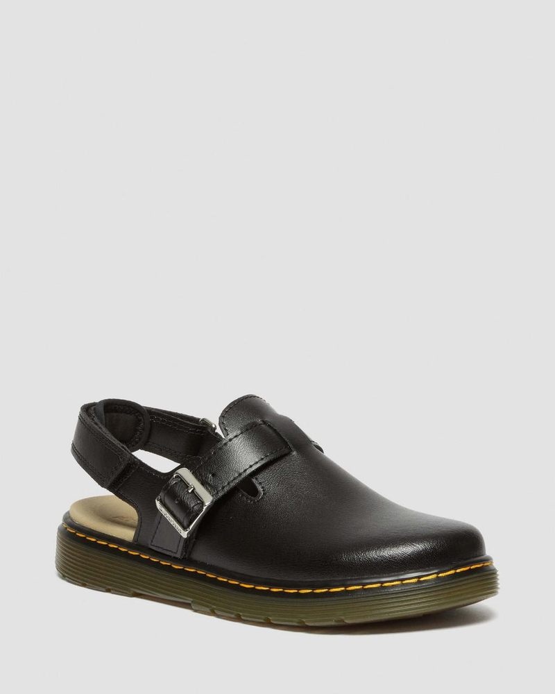 Dr Martin Martens Youth Jorgie Leather Slingback Mules (T Lamper) Sandals Black | LL10-J9EI