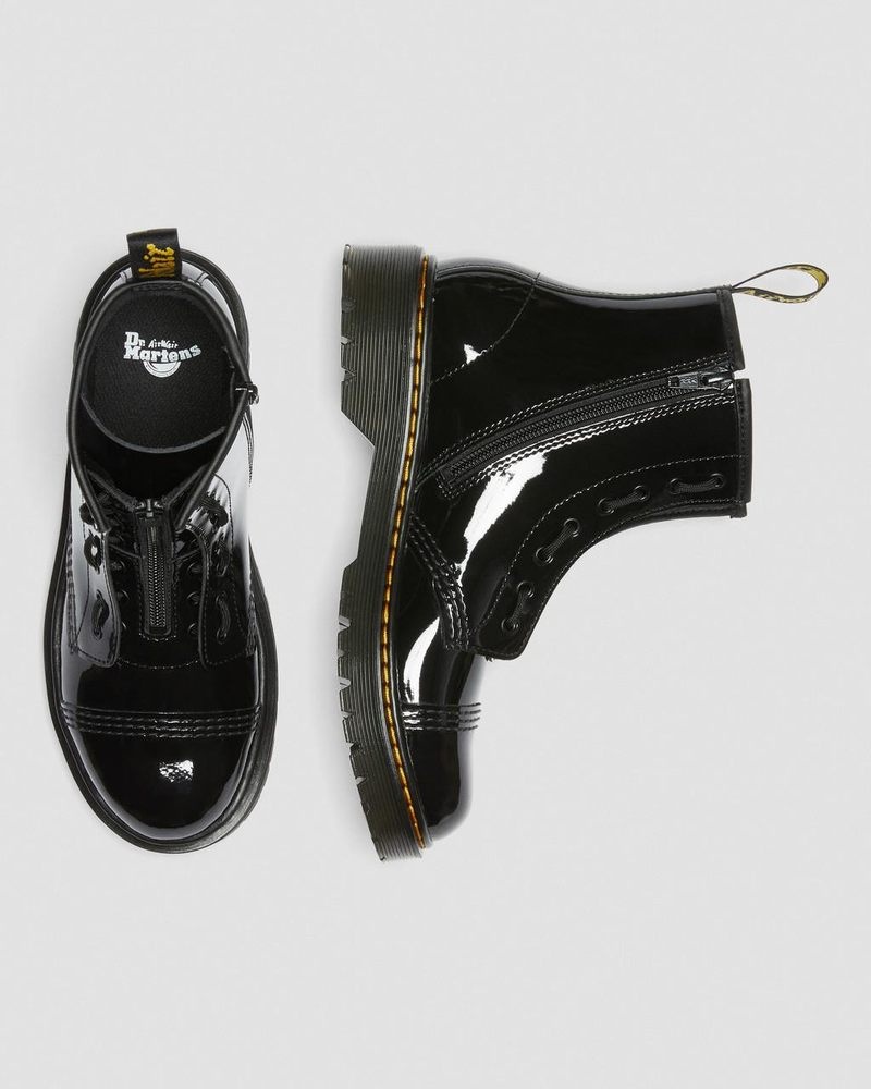 Dr Martin Martens Youth Sinclair Bex Patent Leather Boots (Patent Leather) Boots Black | WH16-E7JM