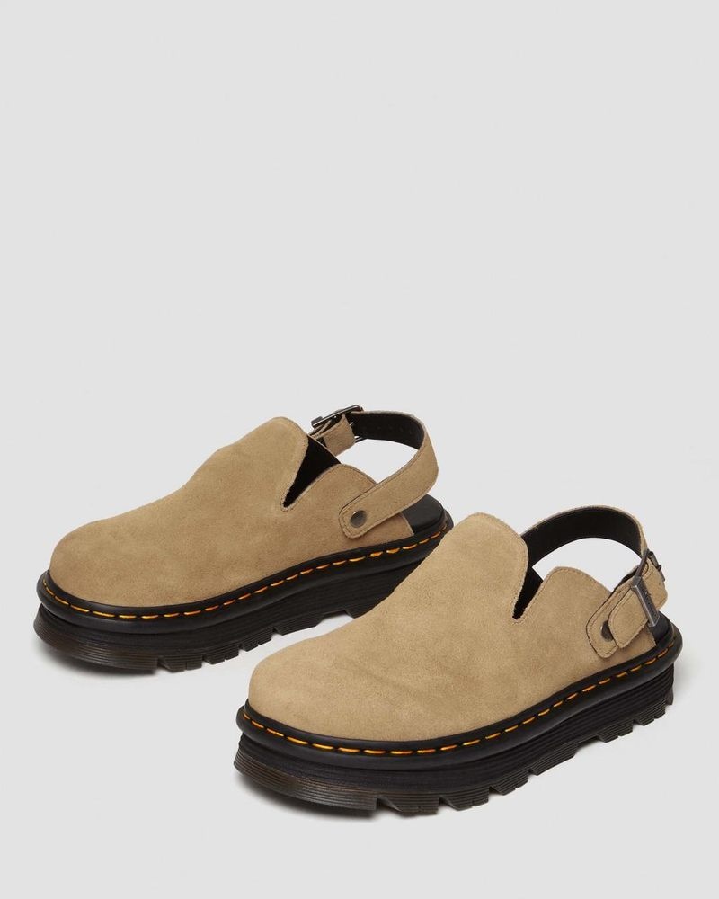 Dr Martin Martens Zebzag Suede Casual Singback Platform Mules (E.H.Suede) Sandals Savannah Tan | KA35-G9PR