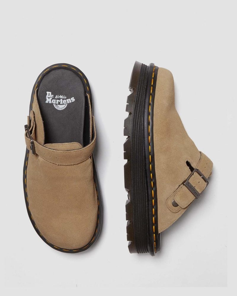 Dr Martin Martens Zebzag Suede Casual Singback Platform Mules (E.H.Suede) Sandals Savannah Tan | KA35-G9PR