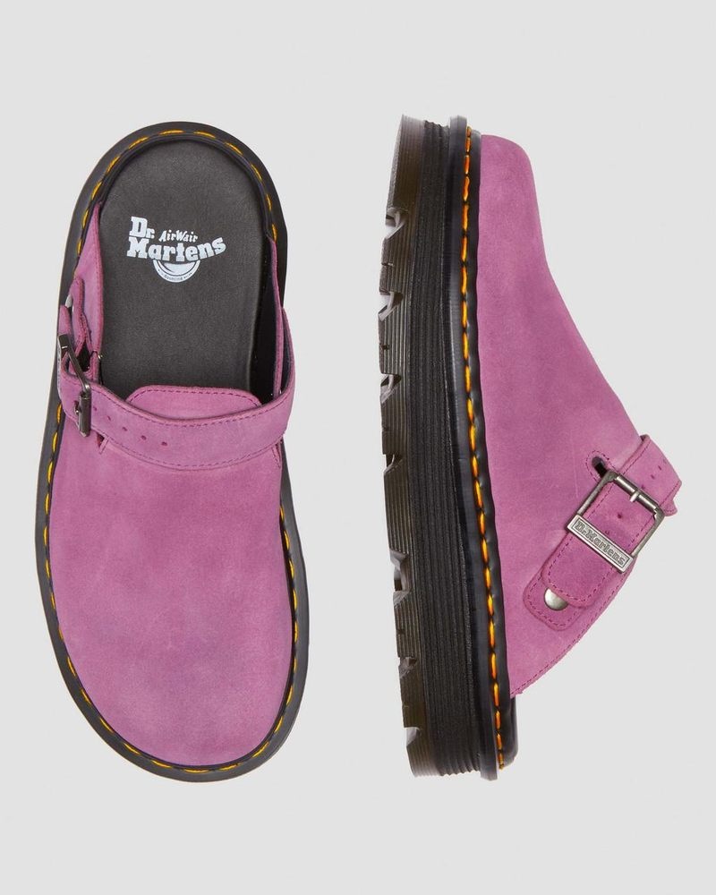 Dr Martin Martens Zebzag Suede Casual Slingback Platform Mules (E.H.Suede) Sandals Muted Purple | AE19-K4OK